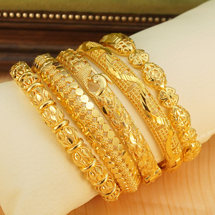 Ethnic Fashion Dubai - 1 Pezzo Bracciale Rigido Dorato con