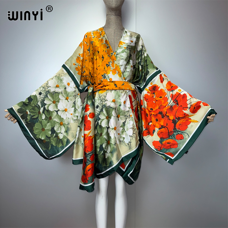 Kaftan Women Boho - WINYI kimono estivo sensazione di seta