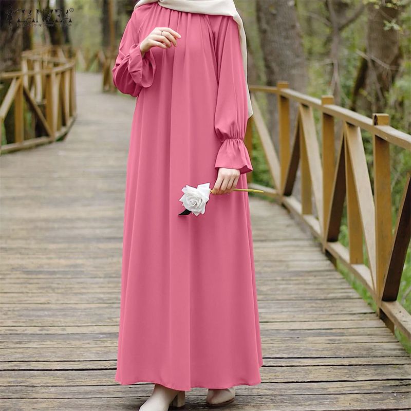 Abaya Modest Wear - ZANZEA Abito Lungo Modesto Musulmano Taglie