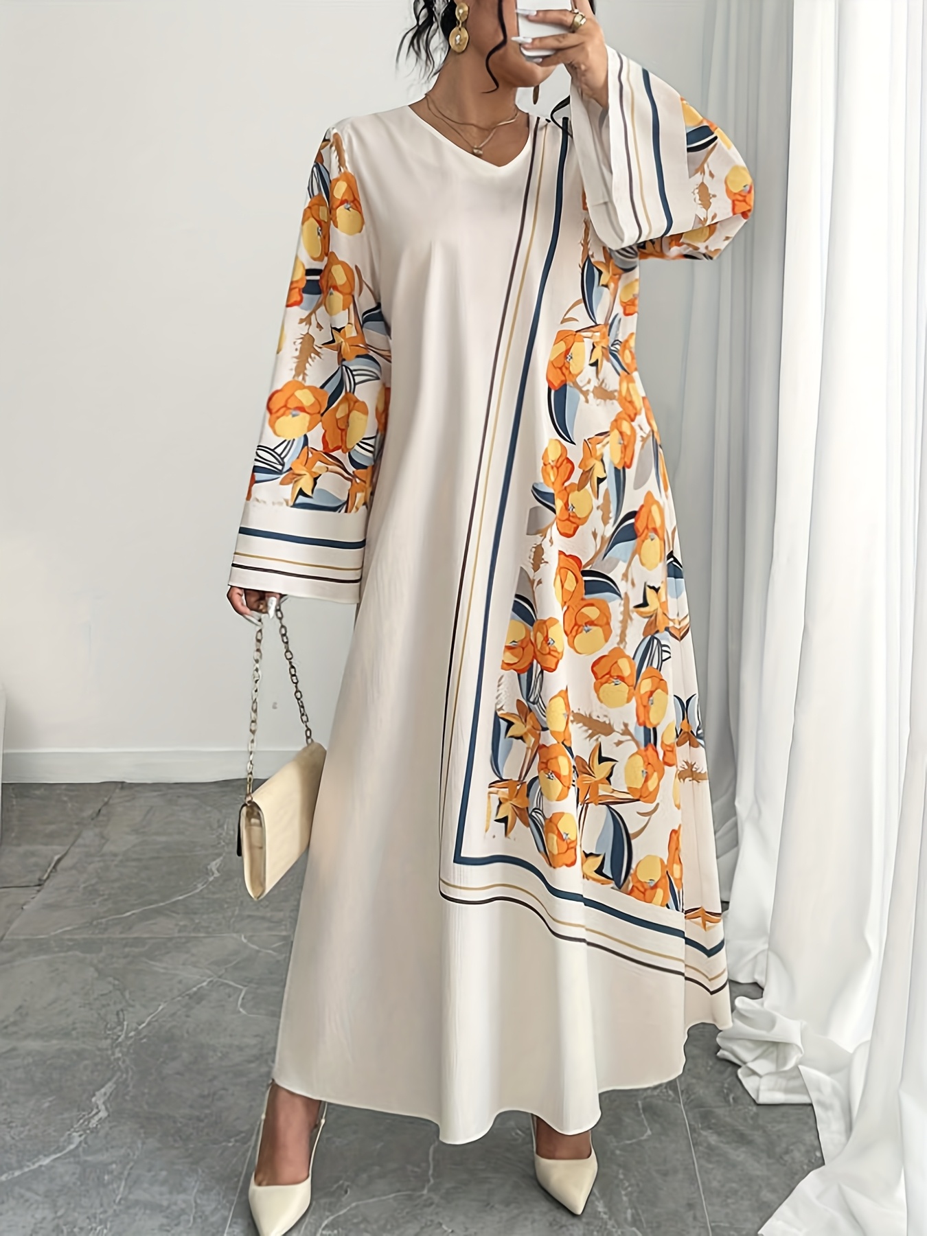 Ethnic Fashion Clothing - Abito Lungo da Donna Taglie Forti,